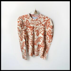 Baltic Born Large Terracotta and Cream Floral Sweater